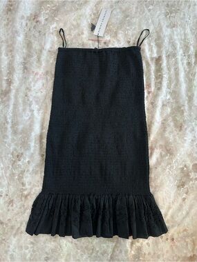 Karina Grimaldi Black Ruffled-Hem Pencil Skirt